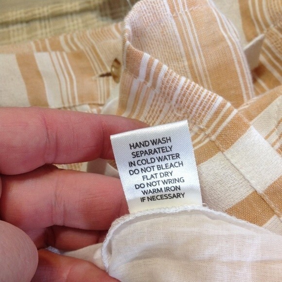 LOTTIE MOSS PACSUN Tan White Striped Button Front Mini Skirt Lined NWT X-Small - Picture 11 of 11